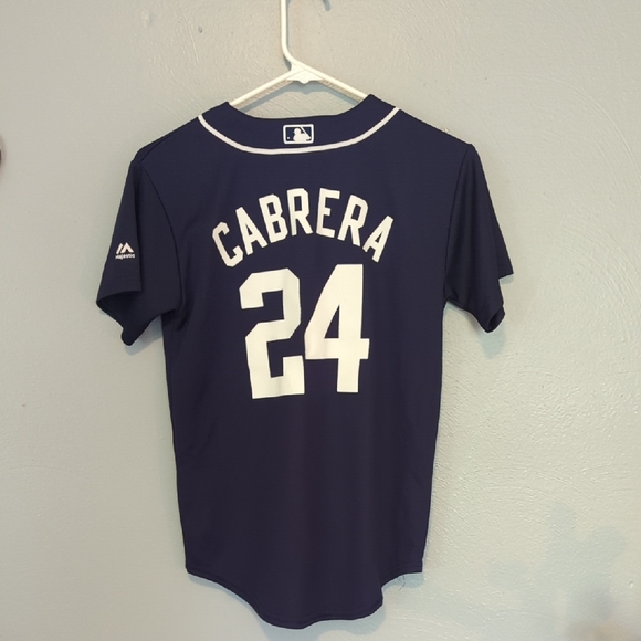 Majestic Detroit Tigers Youth Miguel Cabrera 24 Baseball Jersey Home Team Blue M - Picture 1 of 11